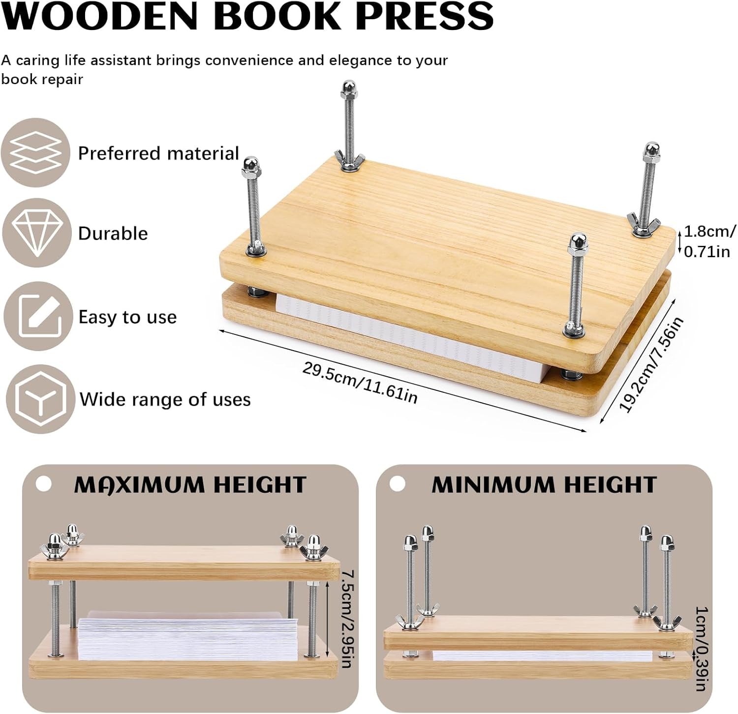 Drewniana prasa do książek, na – Binding Machine Comb recenzja i cena